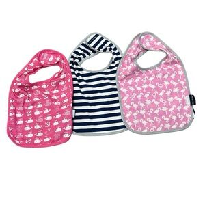 Organic reversible Bib & Burp cloth three-Pack Set